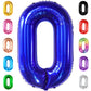Giant, Navy Blue Number 0 Balloon - 40 Inch | Blue 0 Balloon, Navy Blue Balloons | 0 Navy Blue Number Balloon, Navy Blue Birthday Decorations | Mylar 0 Balloon, Make 10, 30, 50, 100 Balloon Numbers