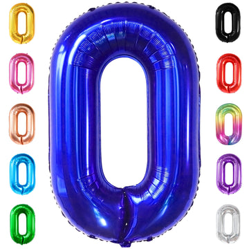 Giant, Navy Blue Number 0 Balloon - 40 Inch | Blue 0 Balloon, Navy Blue Balloons | 0 Navy Blue Number Balloon, Navy Blue Birthday Decorations | Mylar 0 Balloon, Make 10, 30, 50, 100 Balloon Numbers