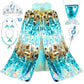 Limiroler Princess Dress Up Toys Mermaid Dress Up Cape Kit 9 Pcs Gift Set For Little Girls 3-8 Years Old, Princess Dress Up Clothes Set Gift For Birthday Christmas Party Halloween (Blue)