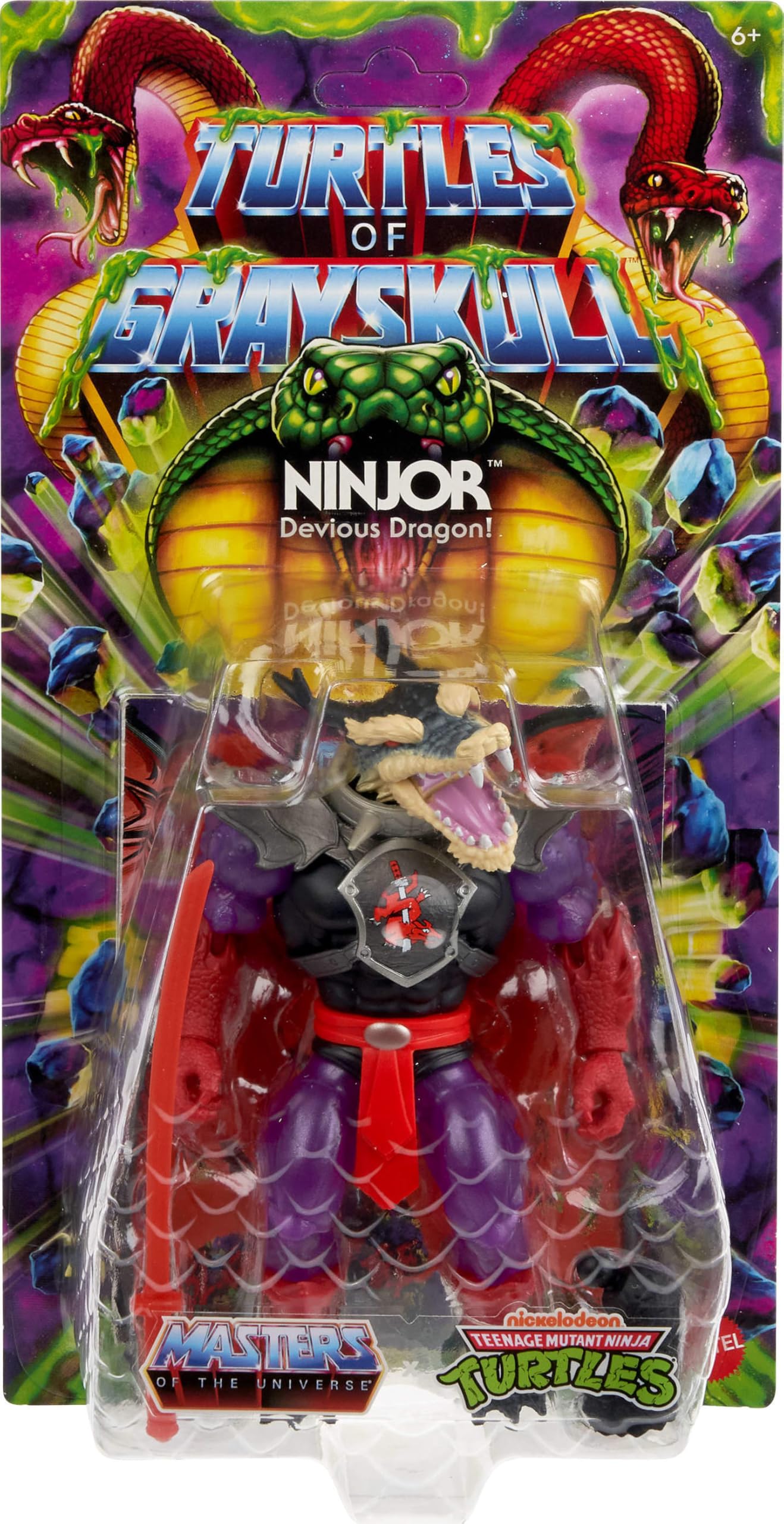 Masters of Universe Origins Turtles of Grayskull Ninjor Reptile Wars Posable Action Figure  Teenage Mutant Ninja & Motu Crossover Villain Ninja Toy