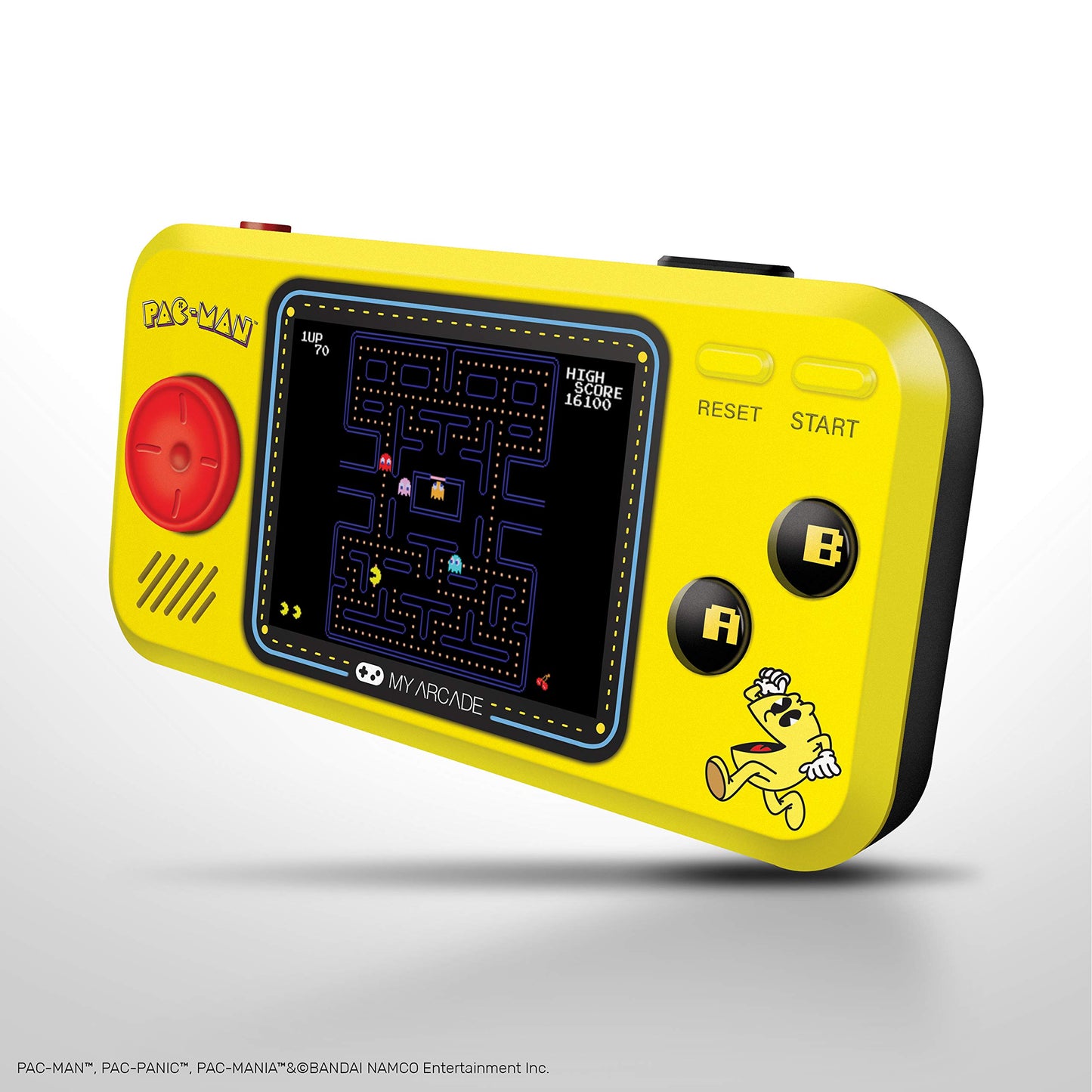 My Arcade Pocket Player Handheld Game Console - Full Color, Yellow, Model DGUNL-3227, Battery/Micro USB Powered, Collectible Gaming