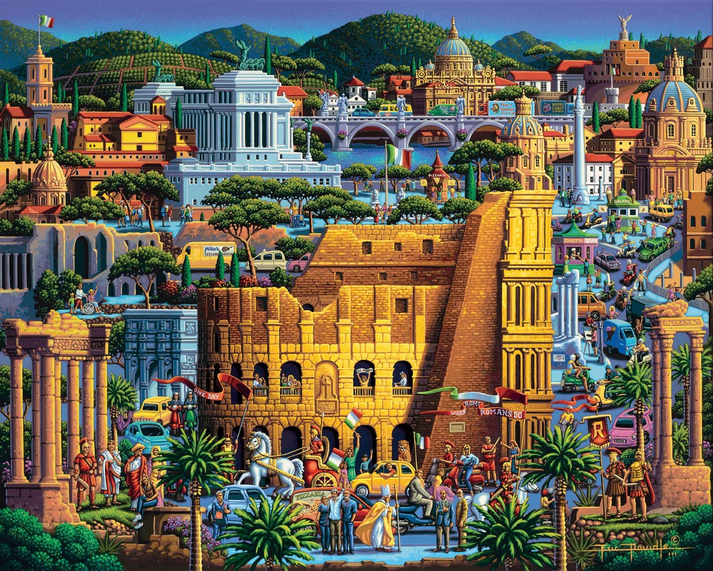 D·O·W·D·L·E Jigsaw Puzzle - Rome - 500 Piece - Blue Chip Board - Model 00354