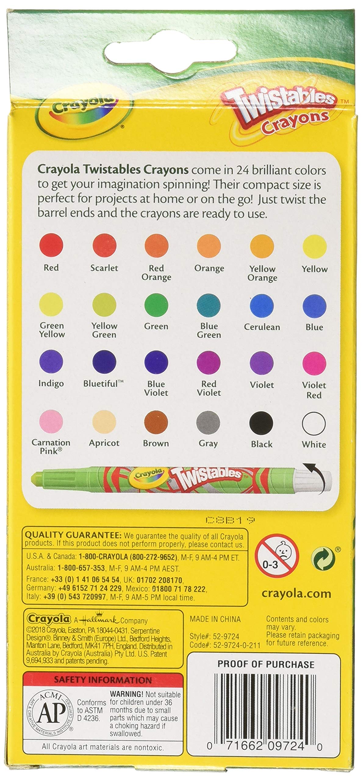 Crayola Twistables Mini Crayons 24 Ea (Pack Of 2)
