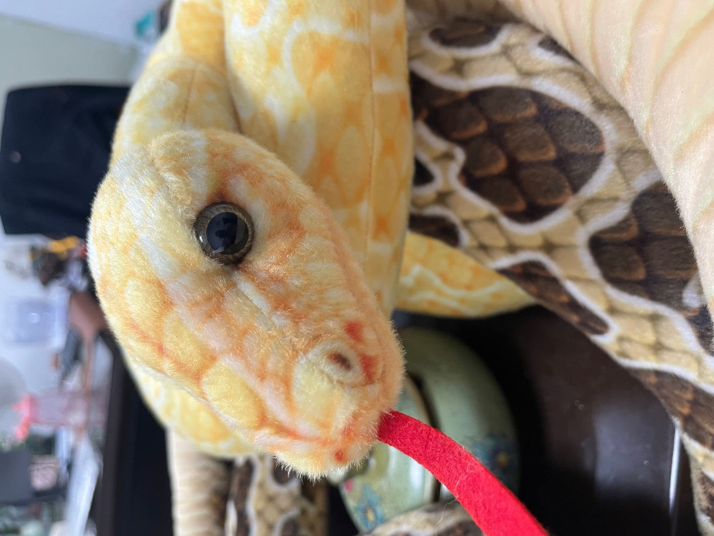 Xshelley Soft Plush Snake Stuffed Animal Toy, 120 Inch, Yellow, Polyester, Model XSHELLEY20221108