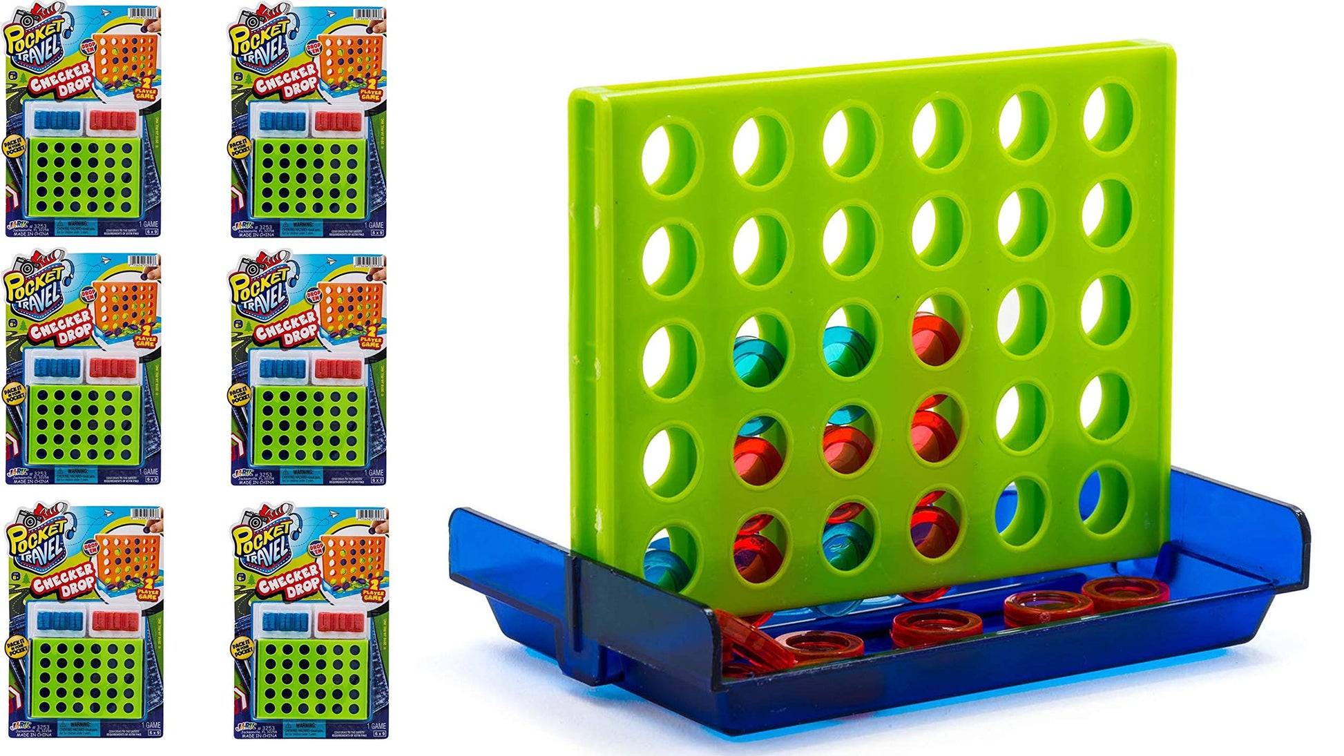 JA-RU Portable Tic Tac Toe Classic Mini Board Games (6 Pack) Pocket Size Travel Toys for Kids. Car & Airplane Activities. Bulk P