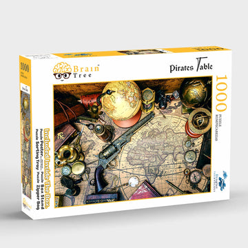 Brain Tree - Pirates Table 1000 Piece Puzzle For Adults - Unique Puzzles For Adults 1000 Pieces And Up With Droplet Technology F