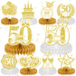 DTOFOOT 10 Pcs 50th Anniversary Decorations, 50th Wedding Anniversary Decorations 50th Anniversary Honeycomb Centerpiece White G