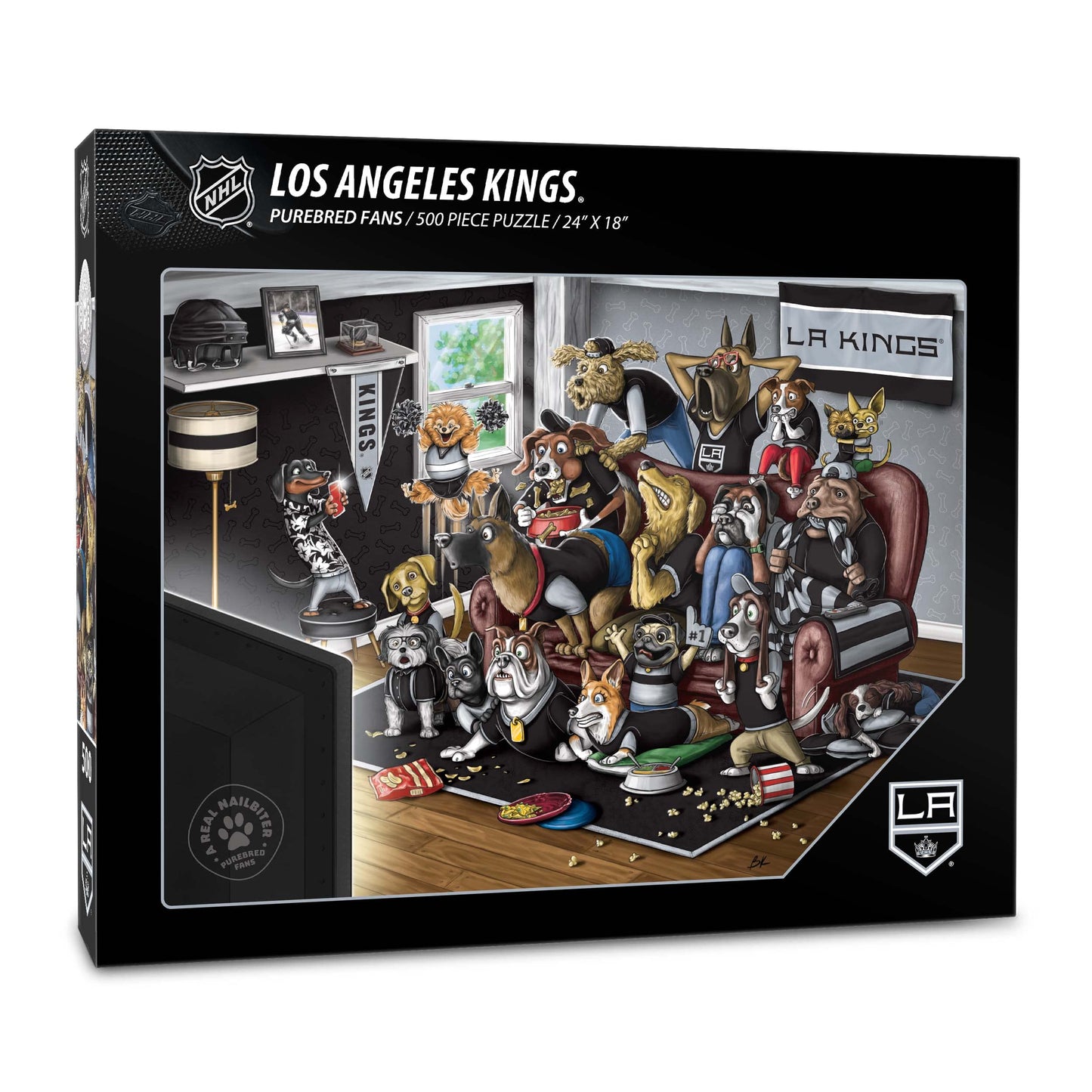 Youthefan Nhl Los Angeles Kings Purebred Fans 500Pc Puzzle - A Real Nailbiter