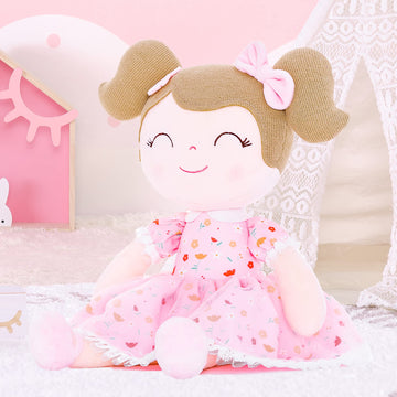 Gloveleya Baby Girl Gift Soft First Baby Doll Plush Doll Floral Pink 16'