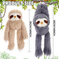 Queekay 2 Packs Sloth Stuffed Animal Hanging 18 Inch Three Toed Sloth Plush Toy With Hook And Loop Hands For Teens Adults Gifts Decors(Dark Gray, Light Brown)