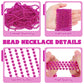 100 Pcs Mardi Gras Beads, 33'' Rosered Beaded Necklace Bulk, Breast Cancer Awareness Accessories Set, Carnival Beads Parade Thro