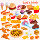 JOYIN 200 Pieces Kids Play Food Deluxe Pretend Food Set Play, Toy Food, Play Kitchen Accessories with Realistic Colors, Toddler