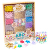 Story Magic Wooden Abc Bead Kit, Premium Wood Jewelry Making Kit, 350+ Wooden Beads & Charms For Beading Bracelets, Great For Pl