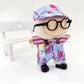15-17cm Fashion Doll Clothes  Cool Overalls 6Pcs Doll Outfits and Accessories for Dress Up/Collectors (Hat + Top + Pants + Water Bottle + Glasses + Shoes)(No Dolls)