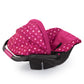 Bayer Baby Doll Deluxe Car Seat - Polka Dot Canopy, 46 cm, Pink, Model 67967AA, Plastic