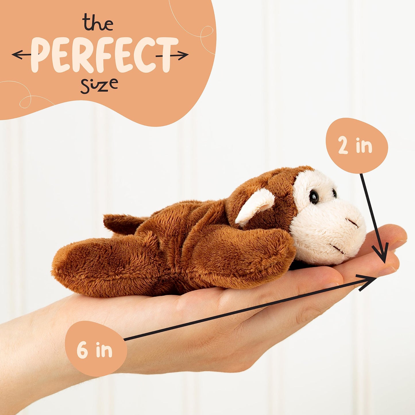 Forest & Twelfth Stuffed Monkey, Single Mini Stuffed Animal Plush Toy For Kids, Jungle Party Favors And Goody Bags, Classroom Tr