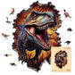 Wooden Jigsaw Puzzles For Adult, Wall Breaking Tyrannosaurus Rex Shaped Wooden Puzzle, Unique Dinosaur Shape Wooden Jigsaw Puzzl