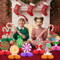 Chrisfall 12 Pack Christmas Candy Table Centerpieces, Honeycomb Holiday Party Decorations, Easy 3D Assembly, Table Toppers for X