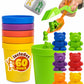 Skoolzy Counting Bears Set - 70 Pc Color Sorting Sensory Toys for Toddlers - Montessori & Autism Educational Toys - Multi-Color