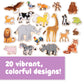 Spark & Wow Wooden Magnets - Animals - Set Of 20 - Magnets For Kids Ages 2+ - Cute Animal Magnets For Fridges, Whiteboards And More