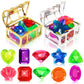 Marforever 22 Pcs Diving Gem Pool Toys, Colorful Large Acrylic Diamond Pool Gems With 2 Pirate Treasure Chest Boxes Dive Throw T