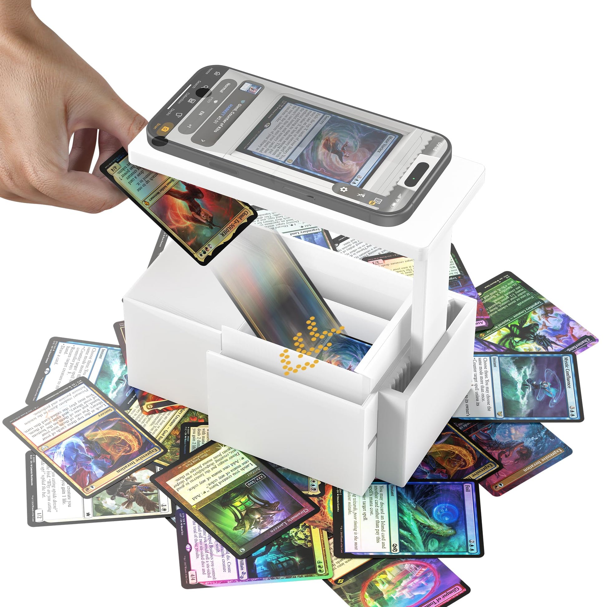 GIBOPOB 2025 Enhanced Trading Card Scanner  MTG Card Scanner Stand  Phone Stand MTG Accessories  Fit for un-Sleeved and Sleeved Cards  Only Available for ManaBox