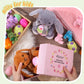 Simgoing Easter Bunny Stuffed Animal Cute Plush Rabbit Holding Easter Eggs Furry Bunny Plush Gift Happy Easter Basket Stuffers F
