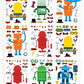 24 Pcs Make Your Own Robot Sticker Sheets For Kids, Robot Face Stickers For Kids Toddlers Crafts Activities Gifts Goodie Bags Bi