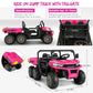 Hikole 2 Seater Ride On Utv For Kids, 24V 6X6 4Wd Electric Kids Car Truck With Remote Control, 6 Wheeler, Dump Bed, Music-24 Volt Ride On Toys For Big Kids Boys Girls 4-8 W/6 Spring Suspension, Pink