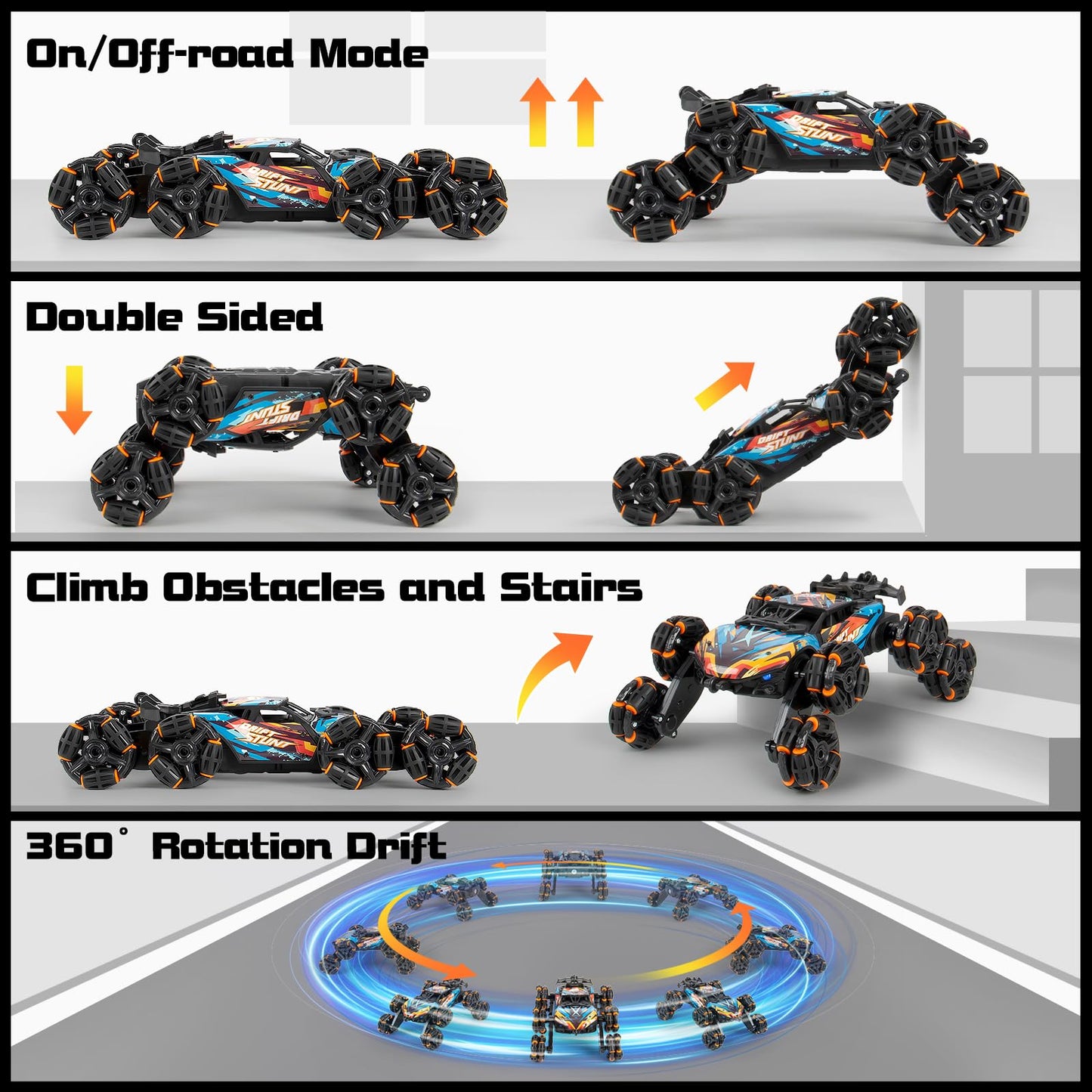 1:16 Remote Control Car Toy for Kids Ages 8 9 10 11 12 Year Old - Birthday 8 WD RC Drift Car Gift for Boy Girl with 2.4Ghz Remot