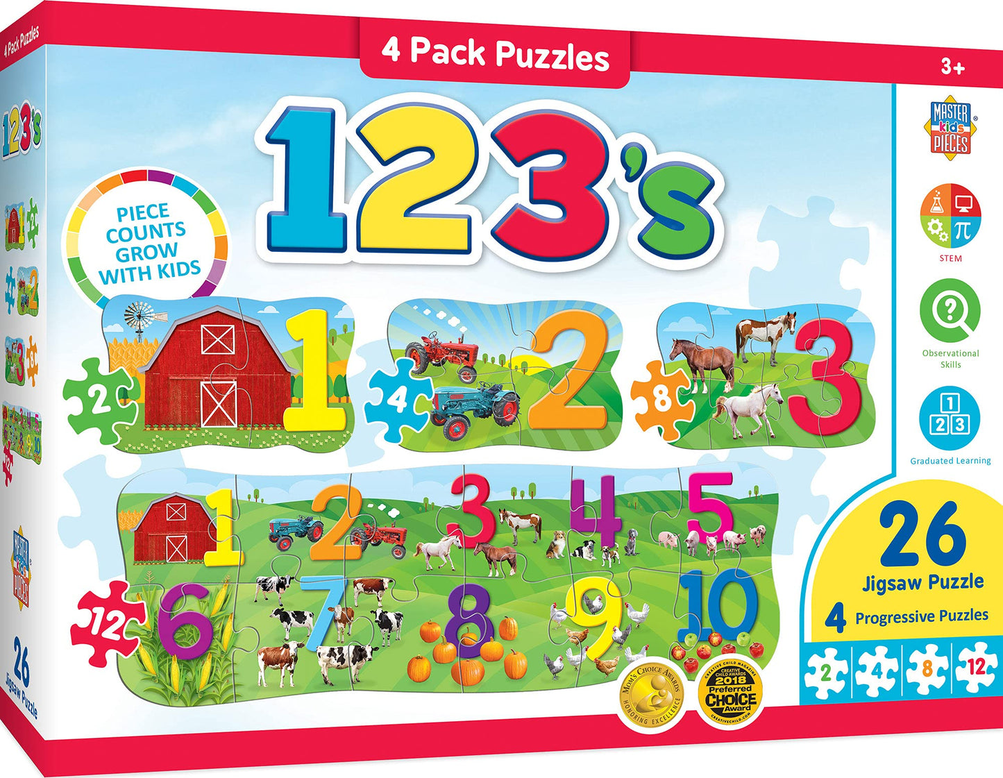123 On The Farm 4 Pack Puzzle