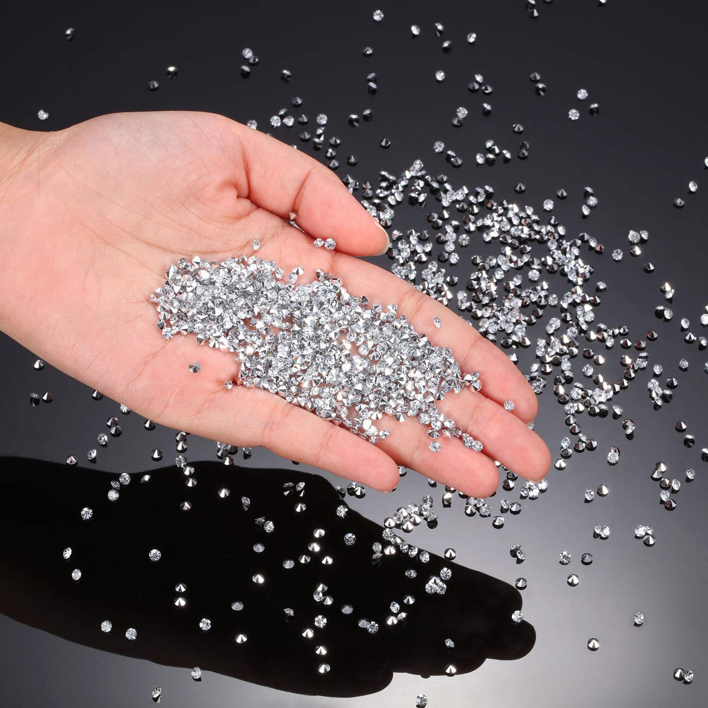 Bememo 10000 Clear Wedding Diamonds Table Scatter Confetti Crystals Diamonds Acrylic Gems for Table Centerpiece Masquerade Weddi