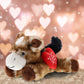 Dollibu I Love You Valentine Plush Lying Brown Donkey - Cute Stuffed Animal With Red Heart And Name Personalization Gift For Valentines Day, Birthday, Anniversary - 9 Inches