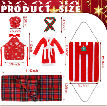 Christmas Elf Doll Accessories Set Includes Christmas Plaid Sleeping Bag Plush Nightgown Apron Chef Hat Scarf And Hammock For Ch