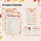 Thanksgiving Word Scramble Game Card Fun Fall Party Activity for mature-themeds and Teens Autumn Holiday Brain Teaser 5x7 Inch Cards with Answer Card