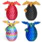 3D Printed Dragon Eggs with Dragon Inside  Easter Mystery Dragon Egg Articulated Crystal Dragon Fidget Toy  Surprise 3D Printed Dragon Egg with Wings Flying Animals Toy Easter Basket Stuffers 4PCS(B)