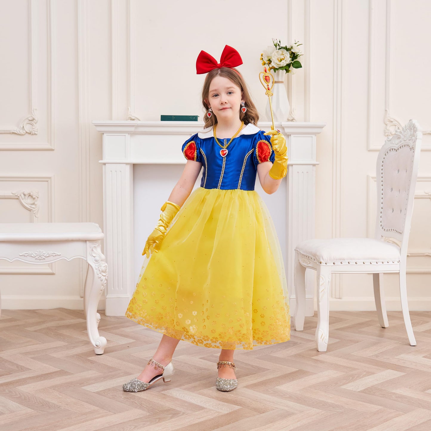 Isswya Princess Dress Up Clothes For Little Girls Princess Costume Halloween Christmas Party Cosplay Outfit 4-5T
