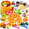 DawnReach Play Food Sets for Kids Kitchen,66PCS Play Kitchen Accessories,Cutting Toy Food Kids Kitchen Accessories with Pizza,Fr