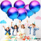 Katchon, Purple Galaxy Balloons - 22 Inch, Pack Of 6 | Iridescent Balloons, Round 4D Metallic Balloons For Galaxy Birthday Party Decorations | Purple And Blue Balloons For Galaxy Party Decorations