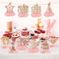 Turypaty 10Pcs 1St Birthday Decorations Honeycomb Centerpieces For Baby Girls, Pink Rose Gold Miss Onederful First Birthday Tabl