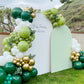 Funhot Green Balloons Set, 60 Pcs Green Gold White Balloons, 12 Inch Dark Green Emerald Green Lime Green Metallic Gold Latex Bal