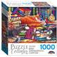 RoseArt 1000 Piece Jigsaw Puzzle - The Old Book Shops Cats - Multi-colored - Model 1600ZZCL - Perfect for Adults