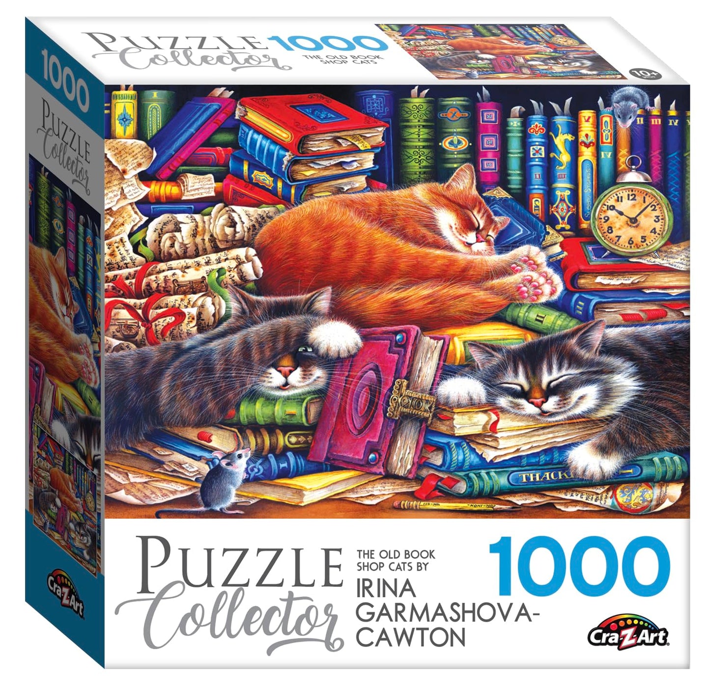 RoseArt 1000 Piece Jigsaw Puzzle - The Old Book Shops Cats - Multi-colored - Model 1600ZZCL - Perfect for Adults