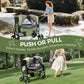 Stroller Wagon for 2 Kids with Canopy, Foldable All-Terrain Wagon Stroller with Adjustable Push/Pull Handle, Parent Organizer, 5