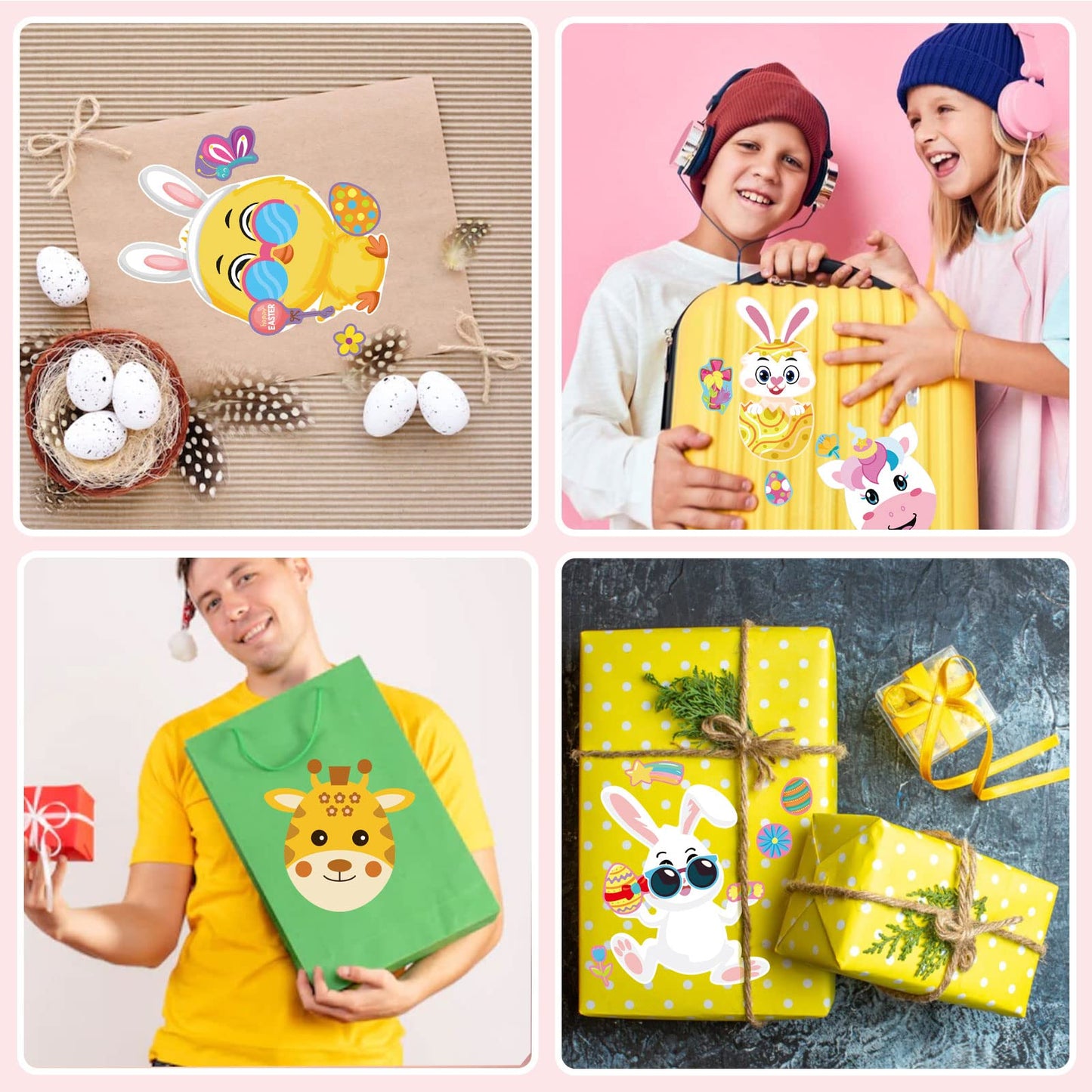 36 Sheets Easter Egg Stickers For Kids,Easter Basket Stuffers,Make A Face Sticker With Easter Egg Themed,Make Your Own Sticker,E