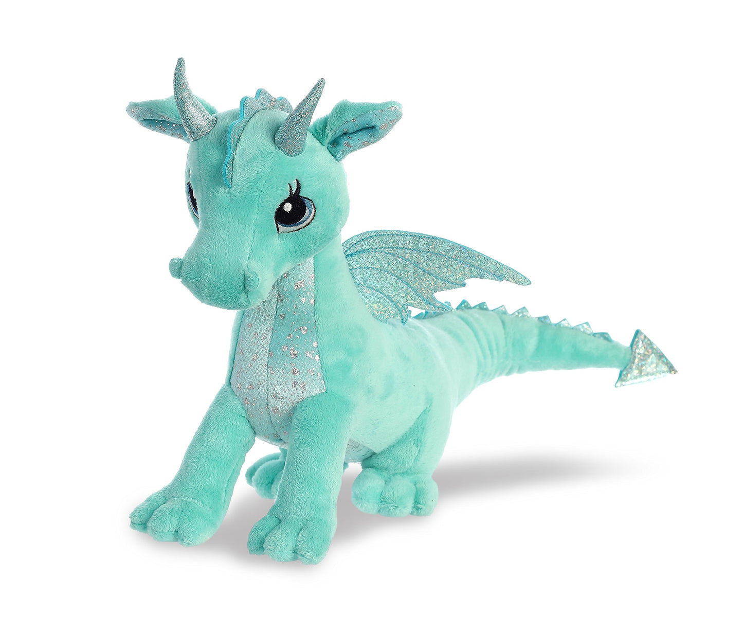 Aurora Willow Dragon Plush Toy - 12" Green Polyester Model 30838