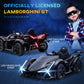 Aosom 12V Electric Ride-On Car, Licensed Lamborghini V12 Vision Gran Turismo Battery-Powered Ride-On Toy With Remote Control, Bluetooth, Music, Led Lights, For 3-6 Year Old Boys And Girls, Black
