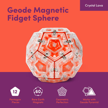 Speks Geode Sphere Magnetic Fidget Toy for mature-themeds | Quiet mature-themed Sensory Toy for Stress Relief & Anxiety  Office Desk Toy & Top Gadget Gift Idea | Lava  12-Piece Set