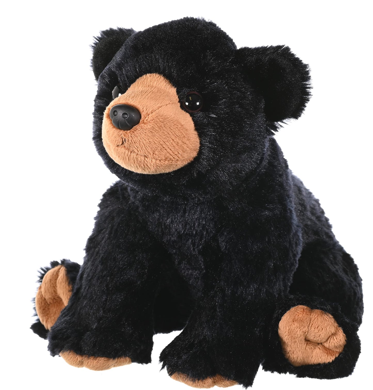 Wild Republic 12 Black Bear Plush Stuffed Animal Toy - Cuddlekins Brown/Black Gift for Kids