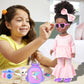 Ibayda One-Piece 14.5 Inch Black Girl African-American Washable Realistic Silicone Baby Doll With 2Sets Clothes Shoes Backbag Camera Glasses And Phone Toys Accessories